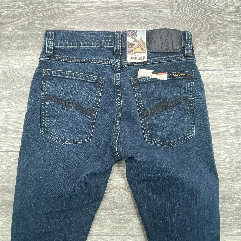 Nudie Jeans Tight Terry Mens 27x28 Blue Slim Skinny Stretch Grunge Organic New